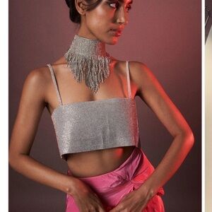 FROW INDIA Chandelier Crystal crop top